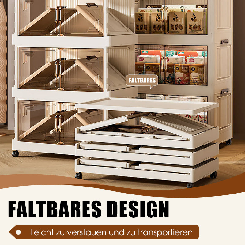 🔥 50% OFF! ✨ Foldable Storage Box with Lid – 1–5 Layers, Wheels & Magnetic Door | Stackable Organizer for Kitchen, Bathroom & Bedroom 🗄️