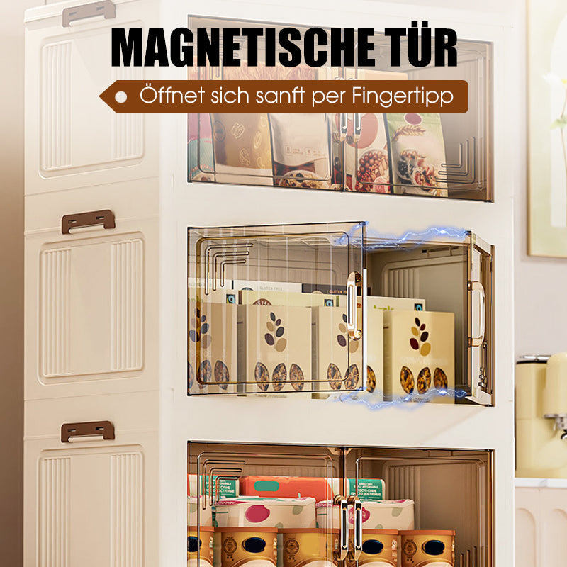 🔥 50% OFF! ✨ Foldable Storage Box with Lid – 1–5 Layers, Wheels & Magnetic Door | Stackable Organizer for Kitchen, Bathroom & Bedroom 🗄️