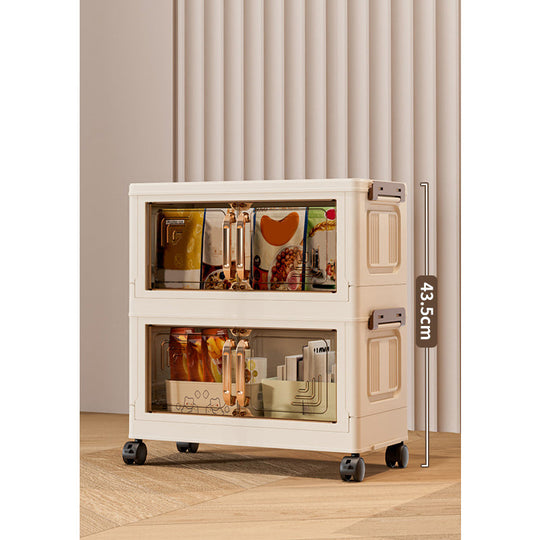 🔥 50% OFF! ✨ Foldable Storage Box with Lid – 1–5 Layers, Wheels & Magnetic Door | Stackable Organizer for Kitchen, Bathroom & Bedroom 🗄️