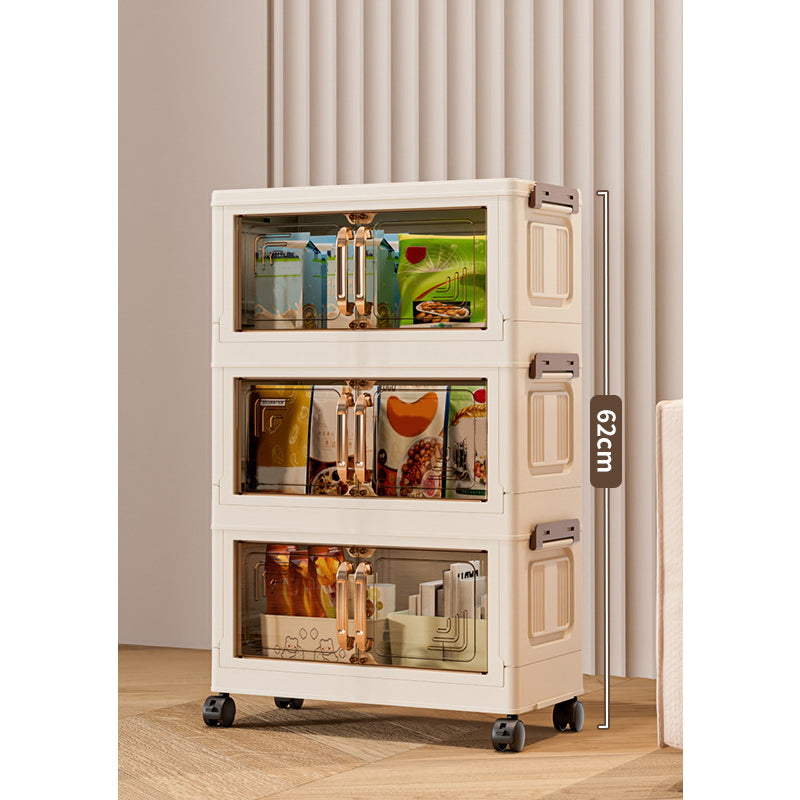 🔥 50% OFF! ✨ Foldable Storage Box with Lid – 1–5 Layers, Wheels & Magnetic Door | Stackable Organizer for Kitchen, Bathroom & Bedroom 🗄️