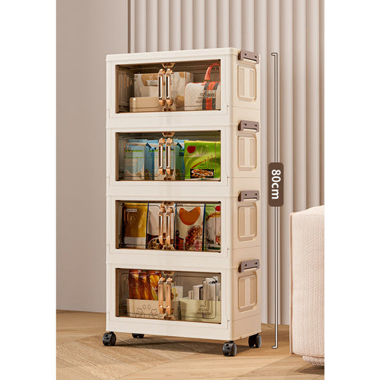 🔥 50% OFF! ✨ Foldable Storage Box with Lid – 1–5 Layers, Wheels & Magnetic Door | Stackable Organizer for Kitchen, Bathroom & Bedroom 🗄️