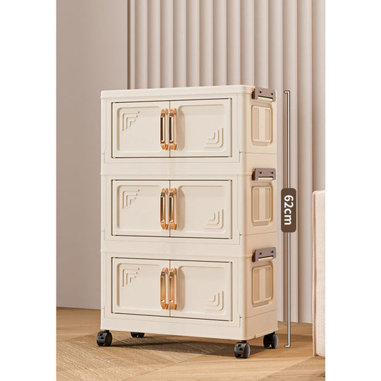 🔥 50% OFF! ✨ Foldable Storage Box with Lid – 1–5 Layers, Wheels & Magnetic Door | Stackable Organizer for Kitchen, Bathroom & Bedroom 🗄️