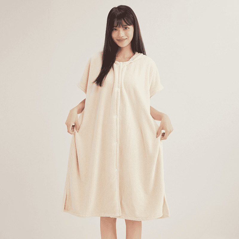 Kvinnors mysig huva texturerat rutnät badrock