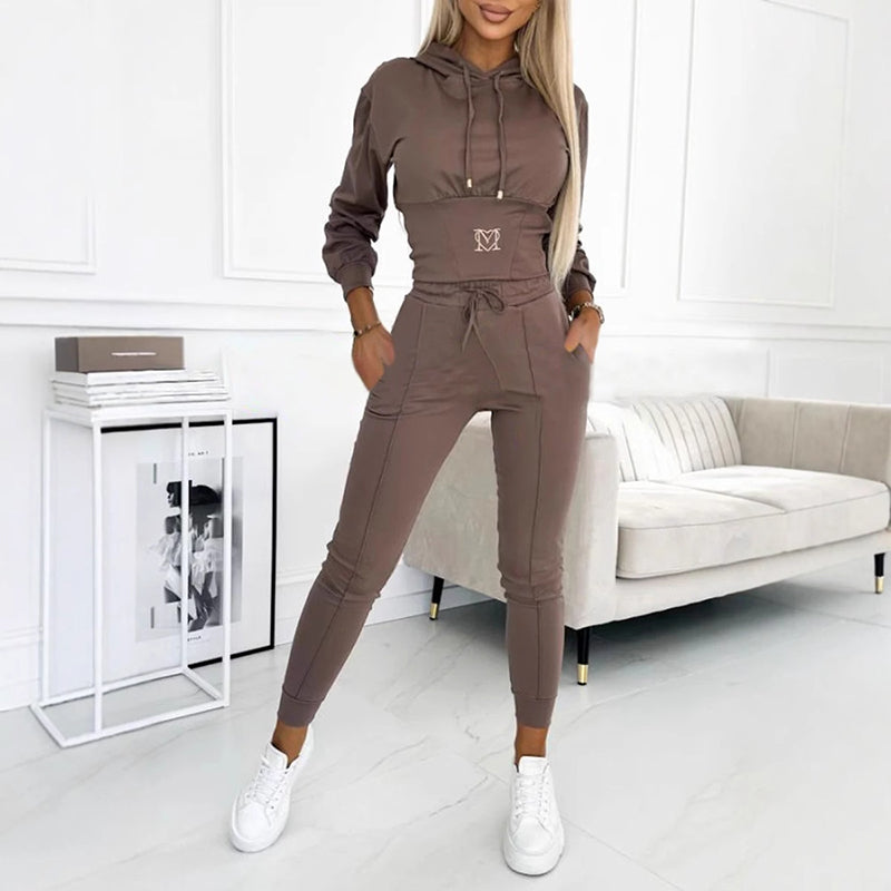 Women's Two-Piece Hooded Tracksuit Set