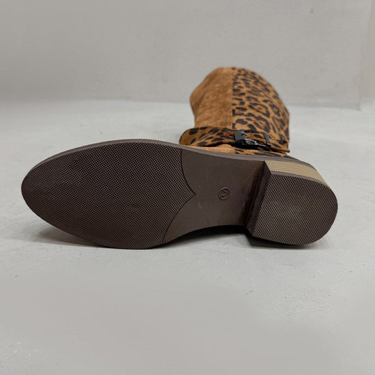 💜PROMOCIÓN DO ÚLTIMO DÍA - 50% DE DESCONTO💜Botas de montar con estampado de leopardo para muller