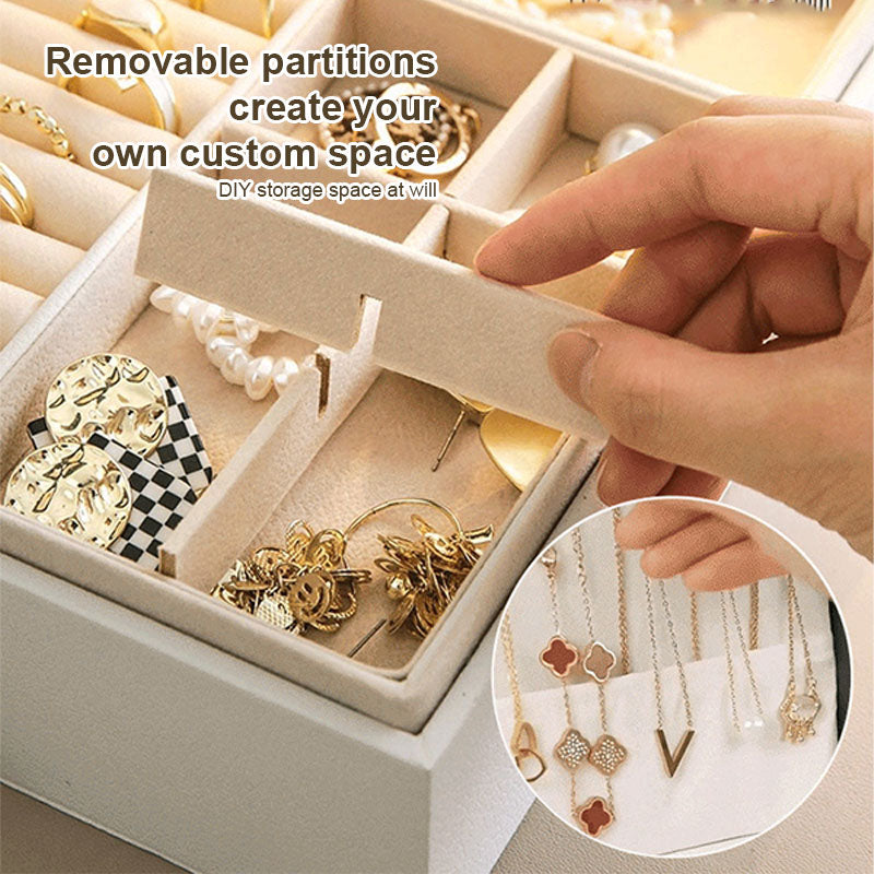 🔥 SISTA DAGEN-ERBJUDANDE - 50% RABATT 🔥Örhängen i PU-läder med stor kapacitet & Halsbandsorganisatör med lås