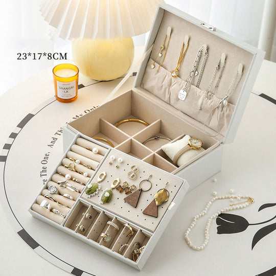 🔥 SISTA DAGEN-ERBJUDANDE - 50% RABATT 🔥Örhängen i PU-läder med stor kapacitet & Halsbandsorganisatör med lås