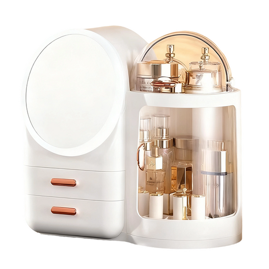 Stor Makeup Organizer med LED-spegel