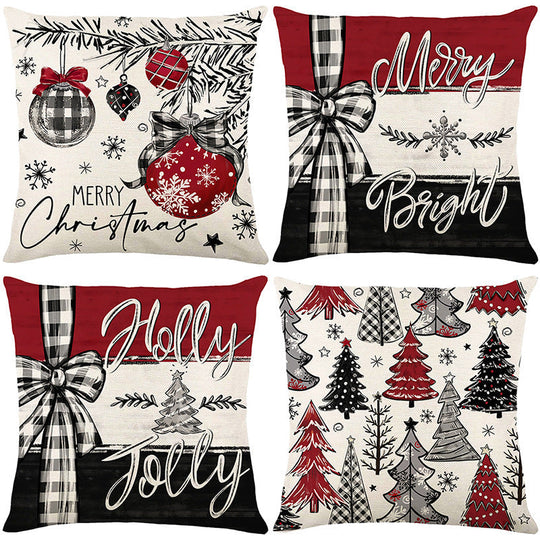 🎄🔥Promoción navideña 50% de descuento🔥Bonita funda de almohada con estampado navideño