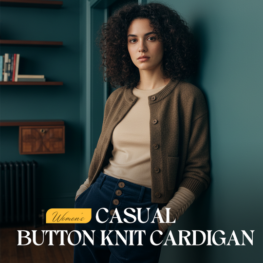 Casual stickad cardigan för kvinnor