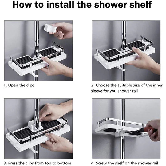 Bathroom Pole Shower Storage Rack Holder🔥