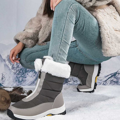 Botas de neve antideslizantes para mulleres con cremalleira