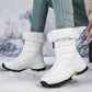 Botas de neve antideslizantes para mulleres con cremalleira