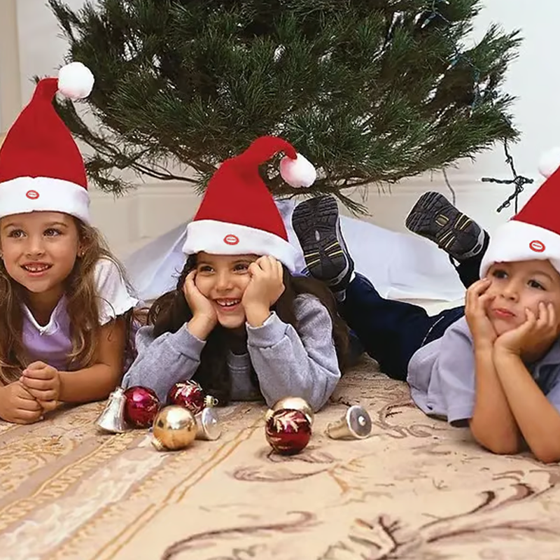 Sombreiro de Papá Noel de Nadal eléctrico cantando e bailando