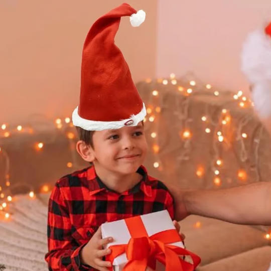 Sombreiro de Papá Noel de Nadal eléctrico cantando e bailando
