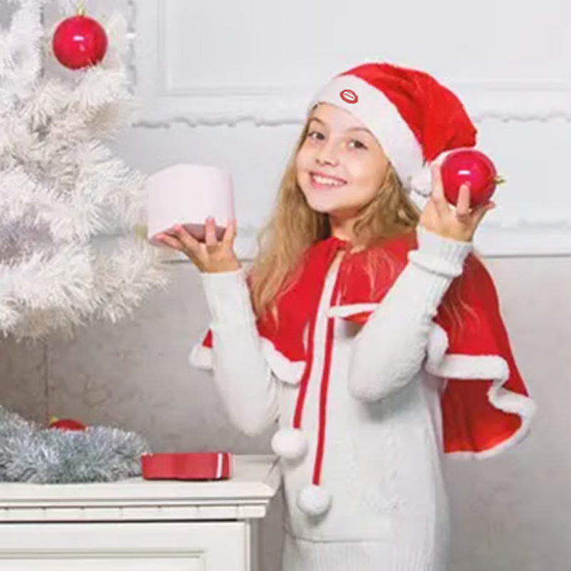 Sombreiro de Papá Noel de Nadal eléctrico cantando e bailando