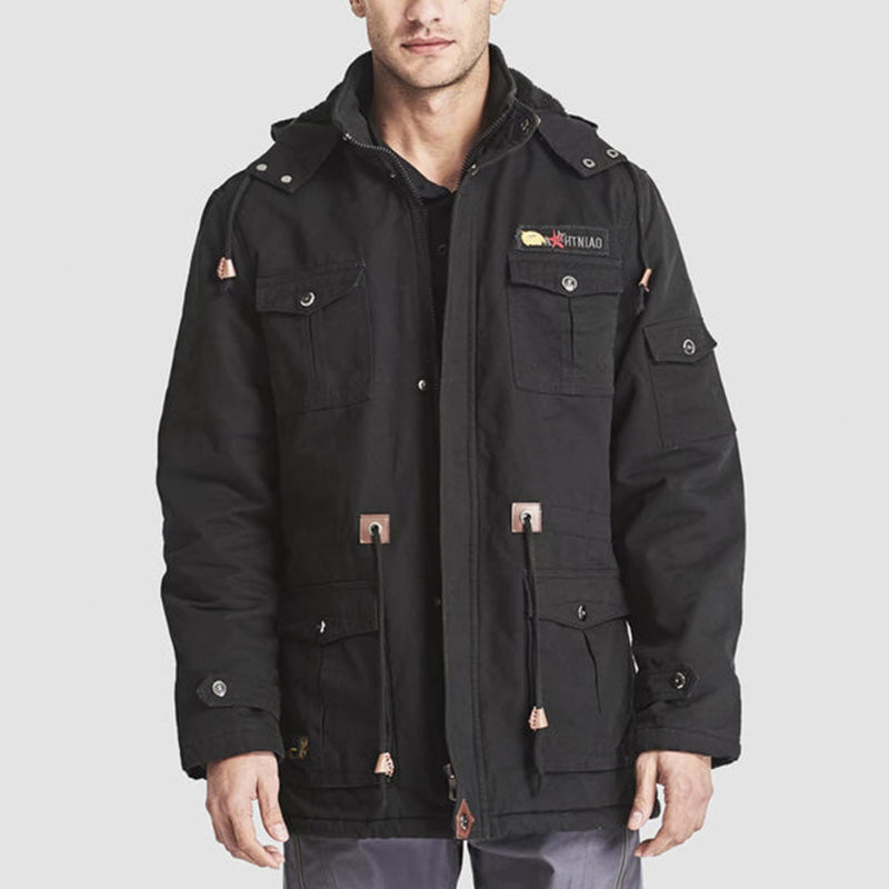 🔥 LAST DAY PROMOTION - 50%OFF 🔥Men's Winter Drawstring Cotton Military Driver Jacket - Comfort and Style Combined