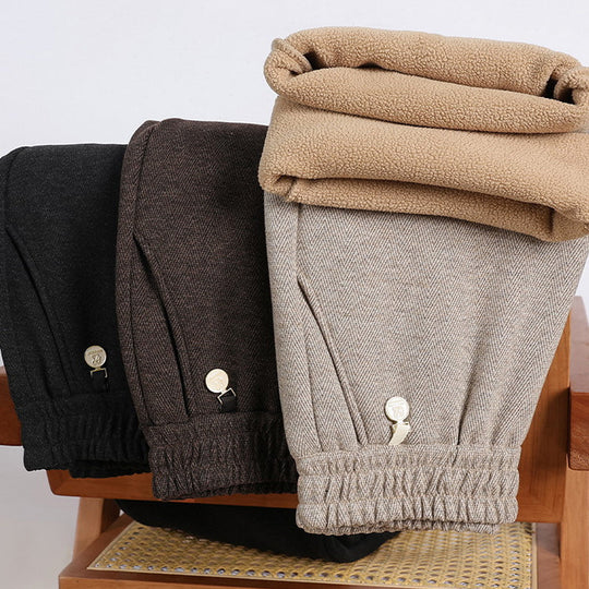 Pants Cosa Dhíreach Waistband Leaisteacha Dath Soladach