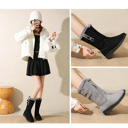 Botas de neve media pantorrilla de moda feminina