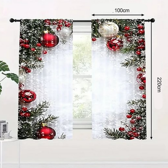 🔥 LAST DAY PROMOTION - 50%OFF 🔥 Christmas Window Curtains 2-Piece Set for Home Decor
