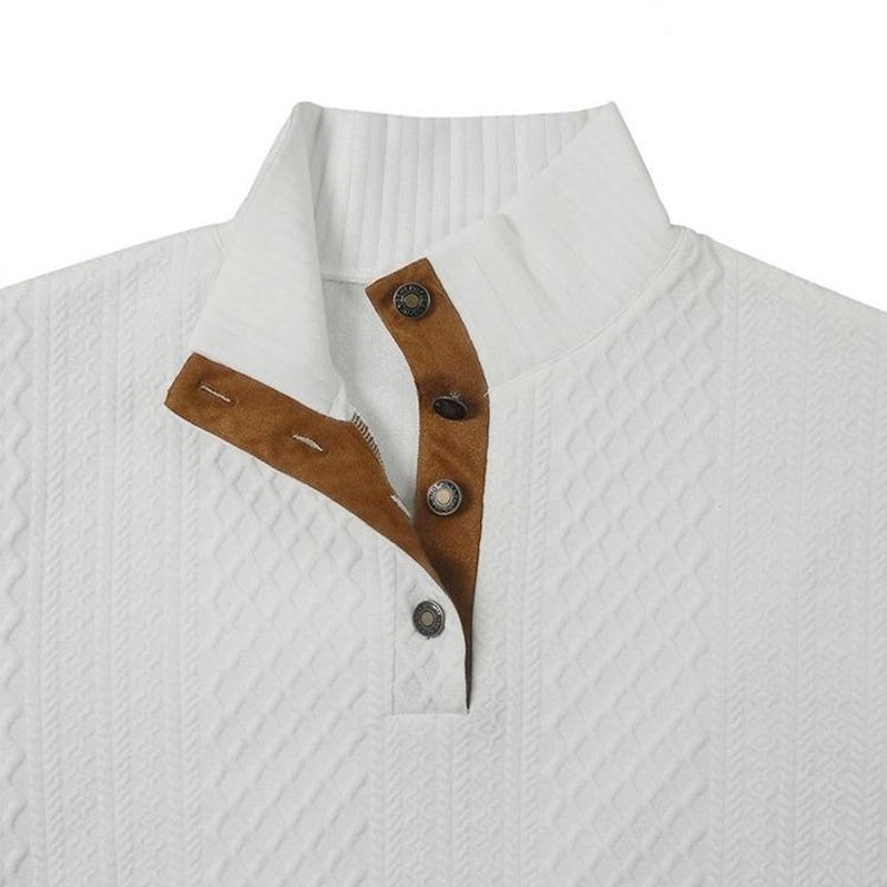 Pull décontracté à manches longues pour hommes avec coudières