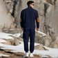 Casual Jacquard Set: Stand Collar Top + Elastic Cuff Pants – Rich Jacquard Texture & Elegant Neckline, Daily Wear Essential!