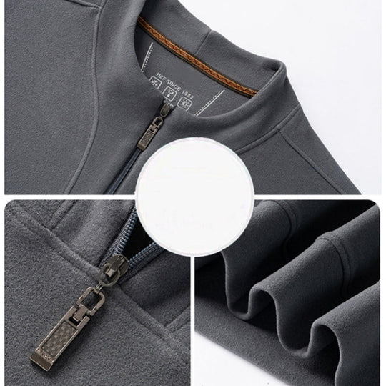 Men's Casual Quarter-Zip Long Sleeve Pullover Sweatshirt