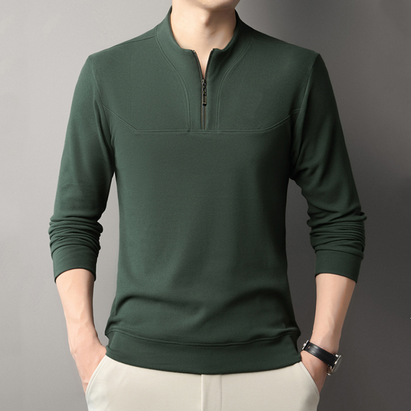 Men's Casual Quarter-Zip Long Sleeve Pullover Sweatshirt