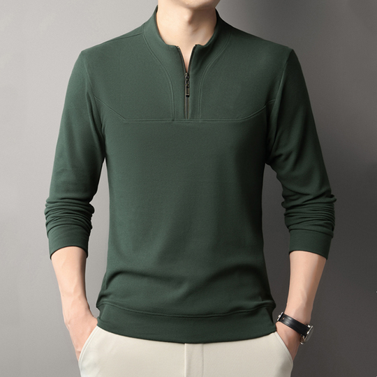 Men's Casual Quarter-Zip Long Sleeve Pullover Sweatshirt