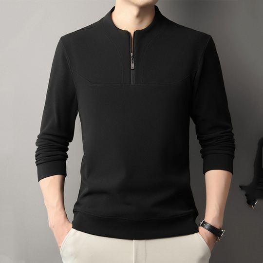 Men's Casual Quarter-Zip Long Sleeve Pullover Sweatshirt