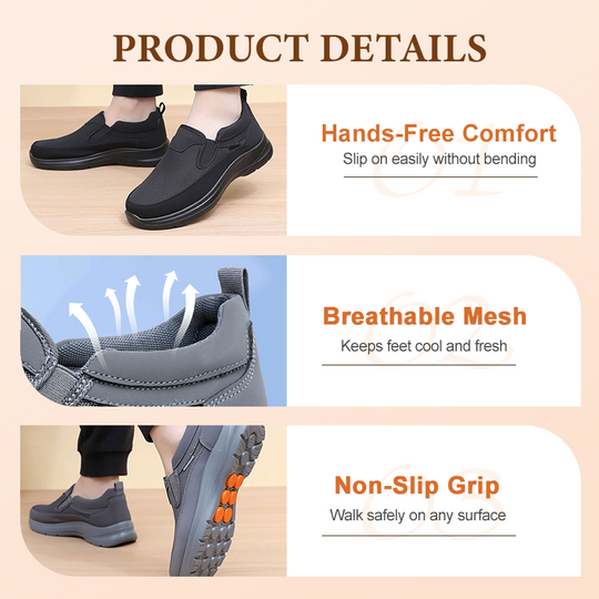 ✨ Men's Orthopedic Breathable Slip-On Sneakers - Arch Support with Memory Foam Insoles for All-Day Comfort 🏃‍♂️💨【FREE SHIPPING】