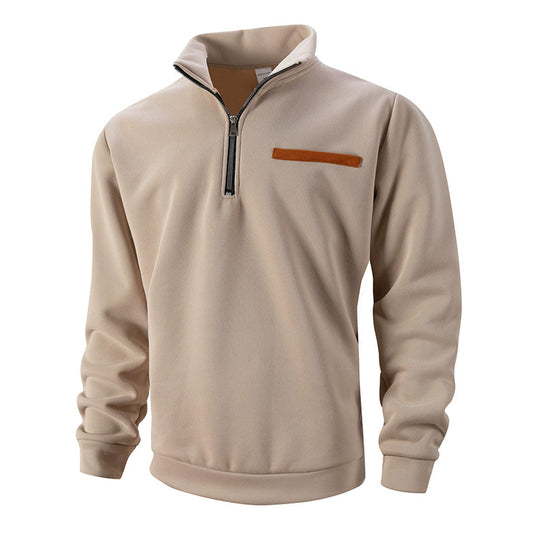 Men's Stylish Half Zip Long Sleeve Tops