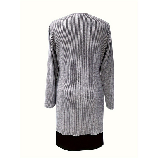 Women's Faux Two-Piece A-Line Knee-Length Dress