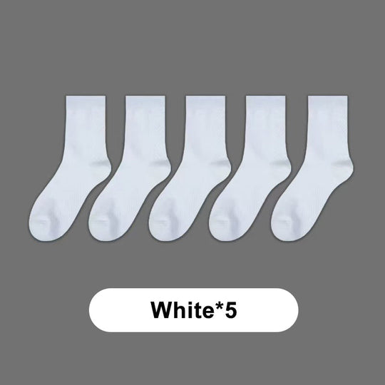 Men's Anti-Odor Graphene Crew Socks - 5 Pairs/Set