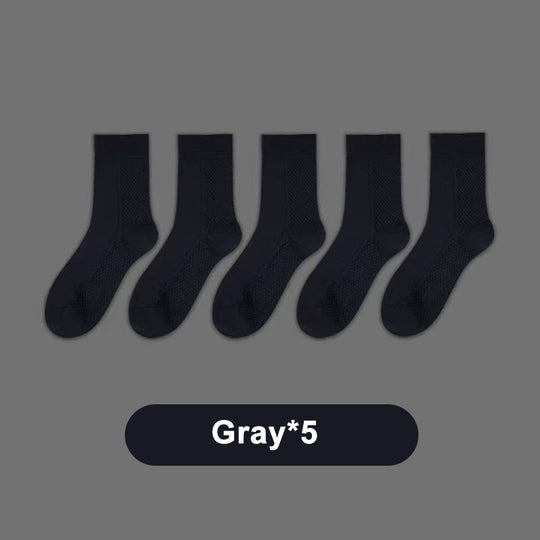 Men's Anti-Odor Graphene Crew Socks - 5 Pairs/Set