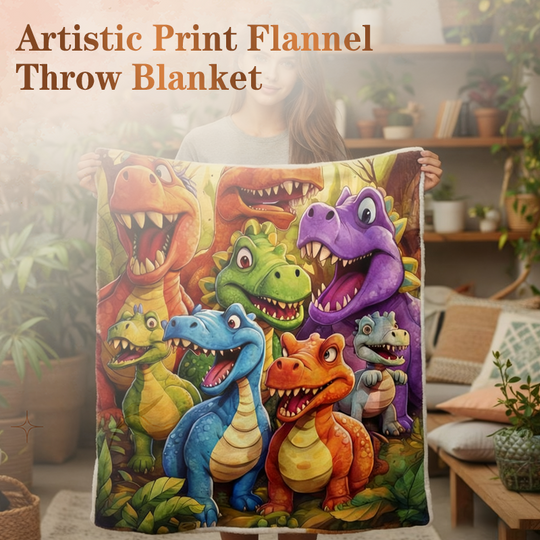 Artistic Print Flannel Throw Blanket