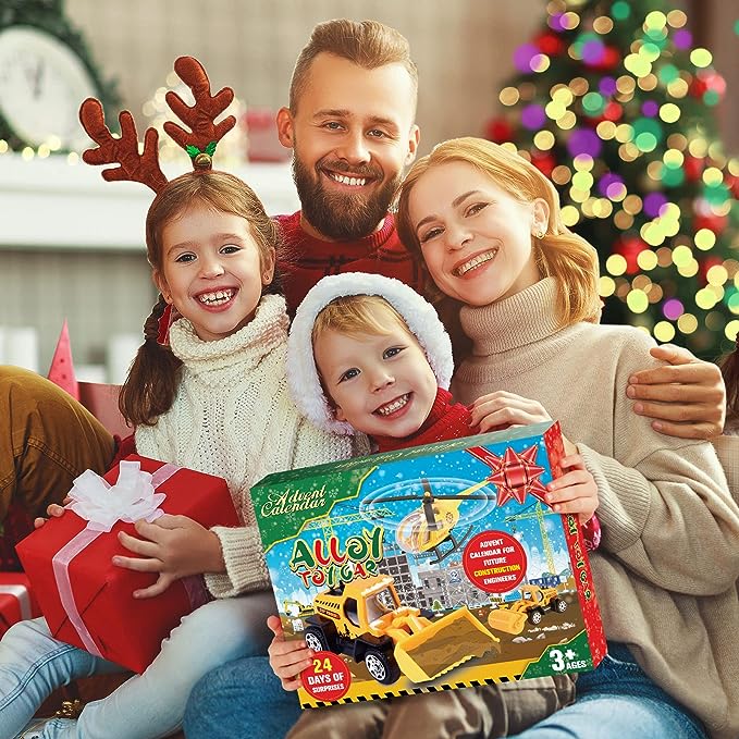 🎁 LIMITED‑TIME 50% OFF! ✨ Kids Alloy Construction‑Vehicle Advent Calendar – 24‑Day Surprises, With 2 Play Maps 🚜