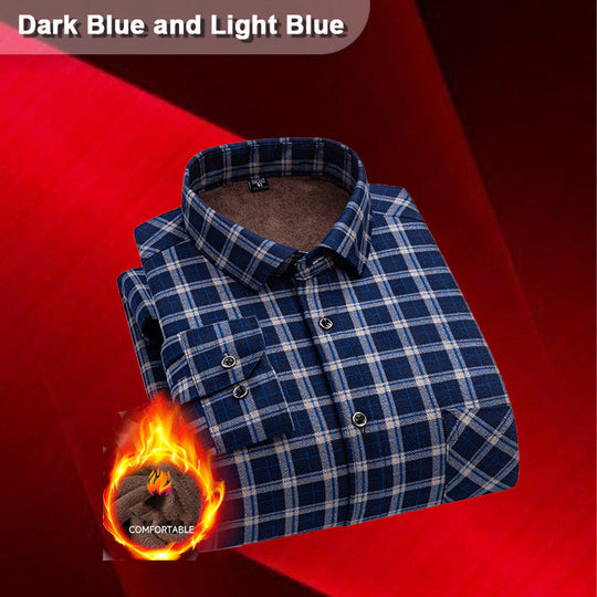 Men’s Lined Button-Down Plaid Shirt