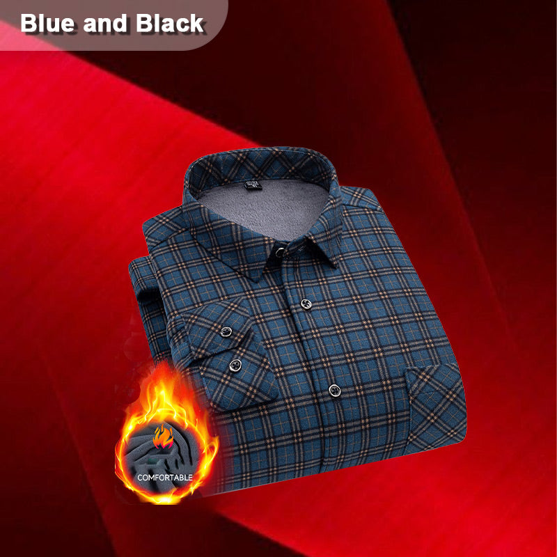 Men’s Lined Button-Down Plaid Shirt