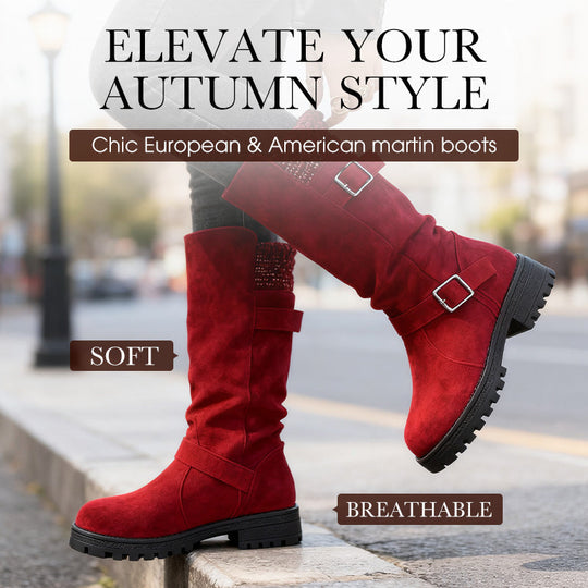 💖Black Friday Mega Deal – 61% off!💖Women's Slouchy Boots, Mid-Calf Length