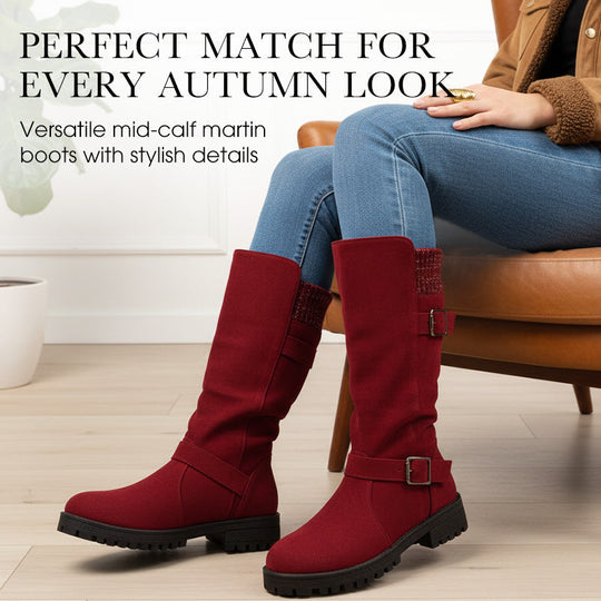 💖Black Friday Mega Deal – 61% off!💖Women's Slouchy Boots, Mid-Calf Length