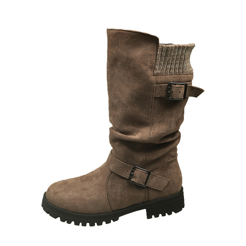 💖Black Friday Mega Deal – 61% off!💖Women's Slouchy Boots, Mid-Calf Length