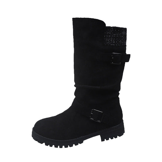 💖Black Friday Mega Deal – 61% off!💖Women's Slouchy Boots, Mid-Calf Length