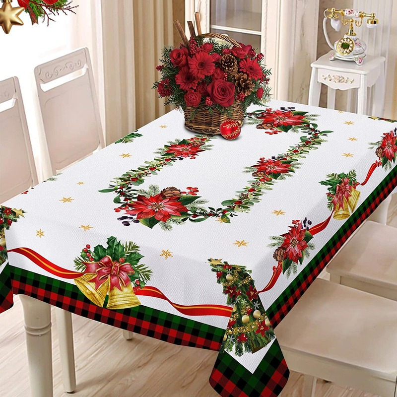 🎄 Kid-Friendly Christmas Tablecloth – Waterproof Rectangular Design, Wipe Clean for Holiday Messes!