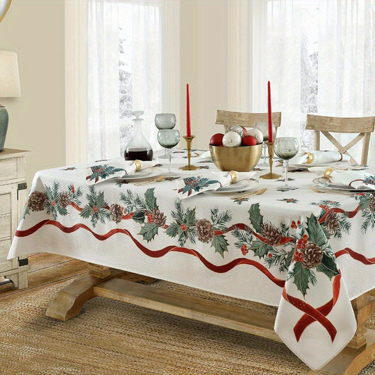 🎄 Kid-Friendly Christmas Tablecloth – Waterproof Rectangular Design, Wipe Clean for Holiday Messes!