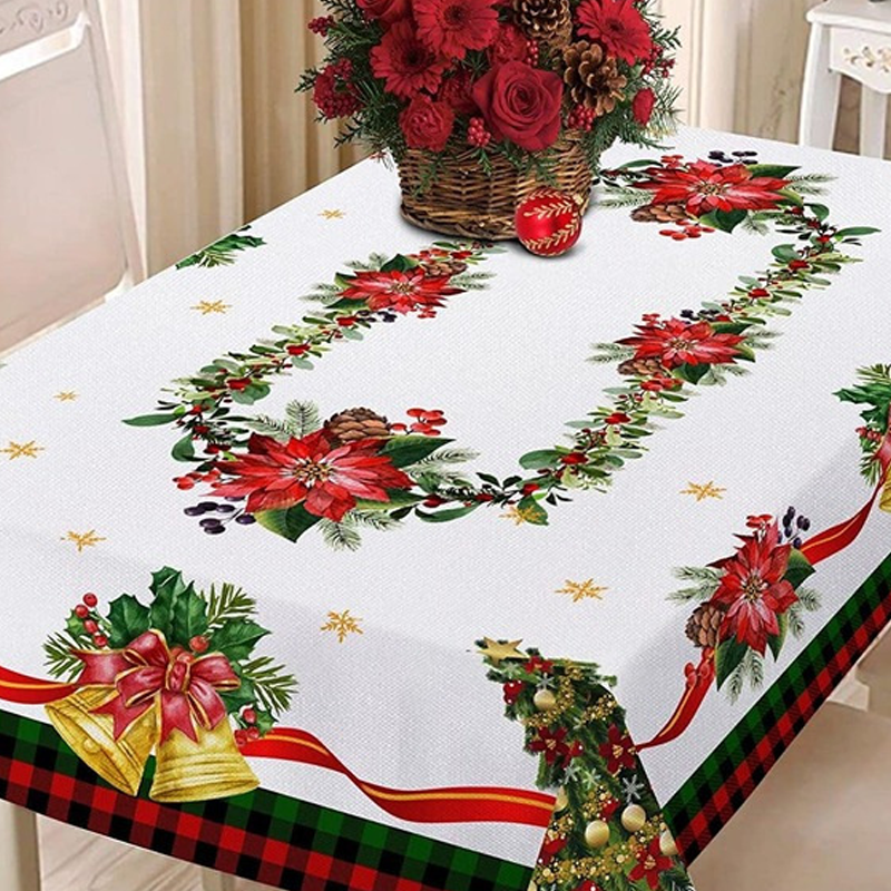 🎄 Kid-Friendly Christmas Tablecloth – Waterproof Rectangular Design, Wipe Clean for Holiday Messes!