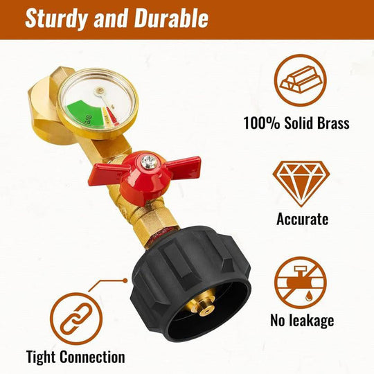 ✅Propane Refill Elbow Adapter with Gauge