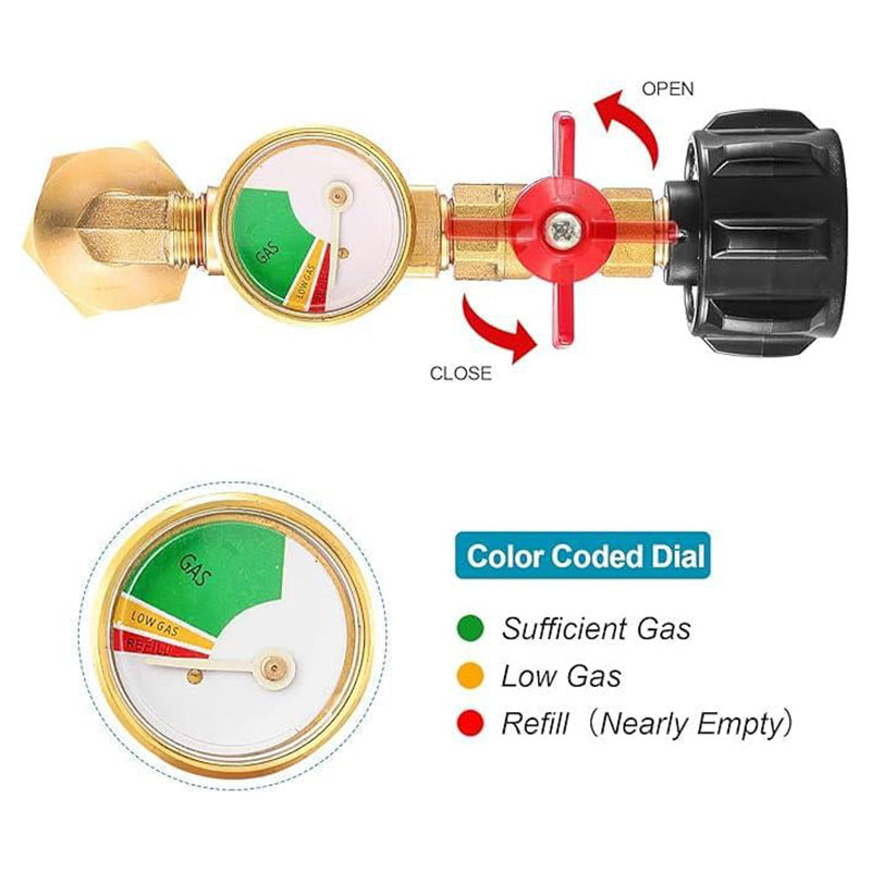 ✅Propane Refill Elbow Adapter with Gauge