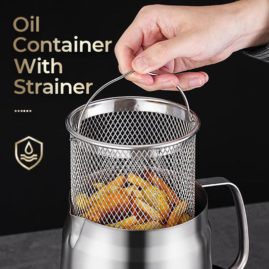 🧑‍🍳 50% OFF! Multi‑Function Stainless Steel Oil Filter Container – Large capacity, reusable filter. Saves oil, keeps cooking clean & healthy. A kitchen must‑have! 🔥✨