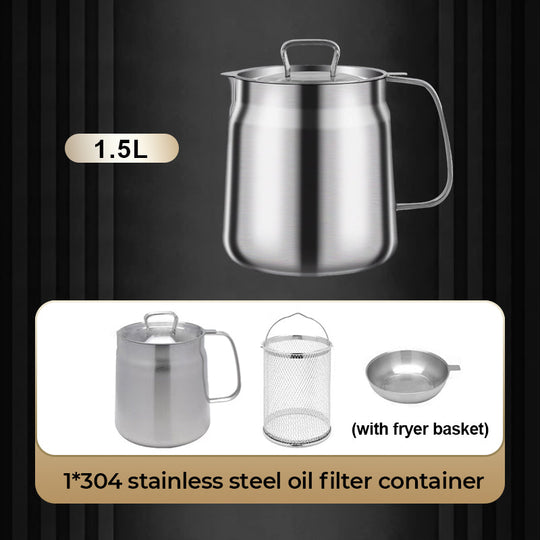 🧑‍🍳 50% OFF! Multi‑Function Stainless Steel Oil Filter Container – Large capacity, reusable filter. Saves oil, keeps cooking clean & healthy. A kitchen must‑have! 🔥✨